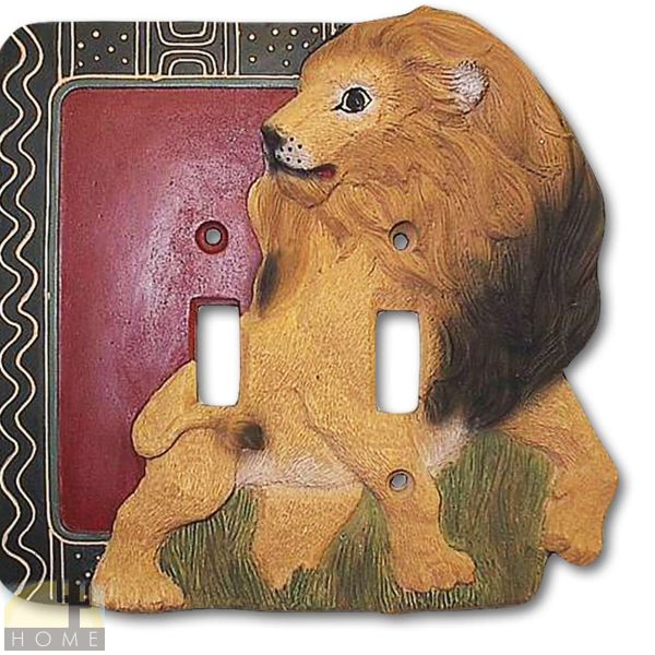LS401 - Hand-Painted Switch Plate - Lion - Double