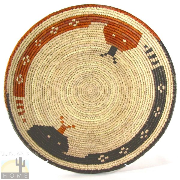 140587 - 12-14in Shallow Bowl Art Basket - Charcoal Snake