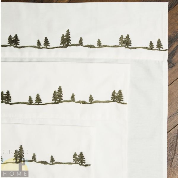 JS202-Q Embroidered Pines Queen Sheet Set number 144904