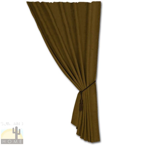 LG3100C-Tan 84 x 48 Curtain Panel with Tie Back Tan Faux Suede Tan