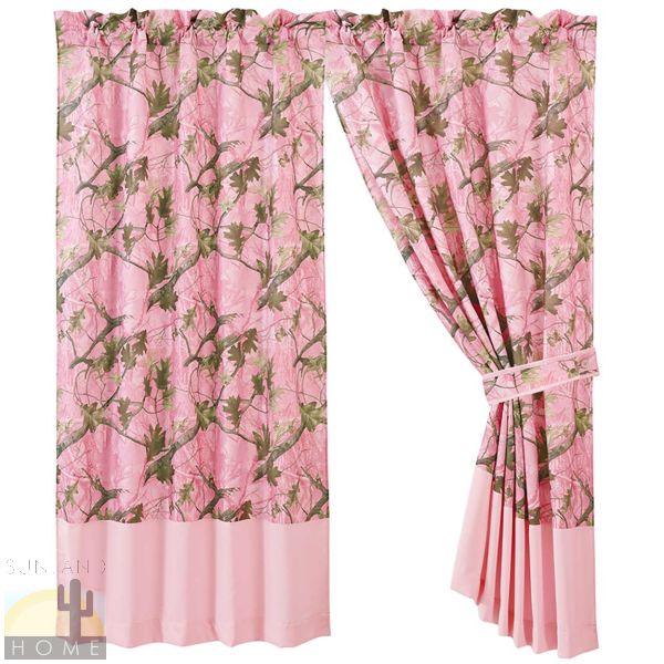 CM1002C - Pink Oak Camo Curtain Pair - 60in x 84In