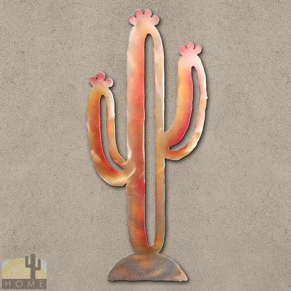 165103 - 24in Saguaro Cactus 3D Southwest Metal Wall Art in Sunset Finish