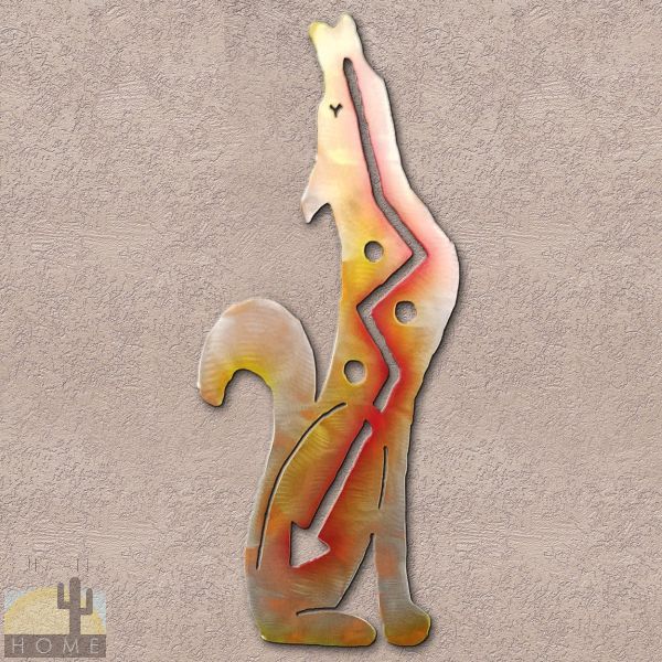 165134 - 30in Coyote Howling Right 3D Southwest Metal Wall Art in Sunset Finish