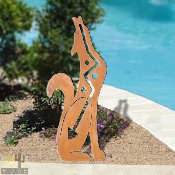165532 - 24in Southwest Decor Coyote Metal Yard Art Facing Right in Rust Finish