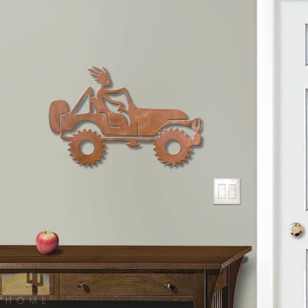 165623 - 24in Southwest Elements Jeep Metal Wall Art in Rust Finish