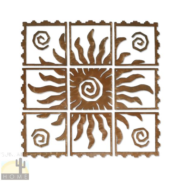 165863 - 35in Portals by Crooks Designs - Rustic Sun Metal Mosaic Panels Wall Art