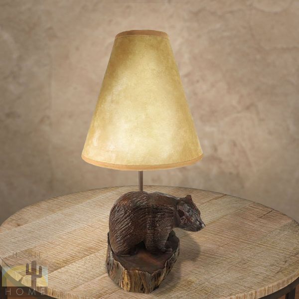 172015 - Rough Bear Ironwood Vanity Lamp with Shade