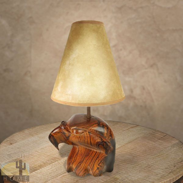172024 - Eagle Head Ironwood Vanity Lamp with Shade