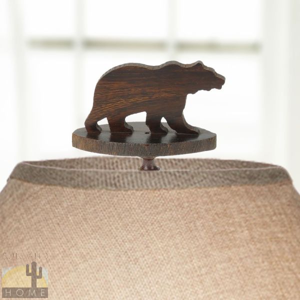 172041 - Bear Silhouette Ironwood Lamp Finial