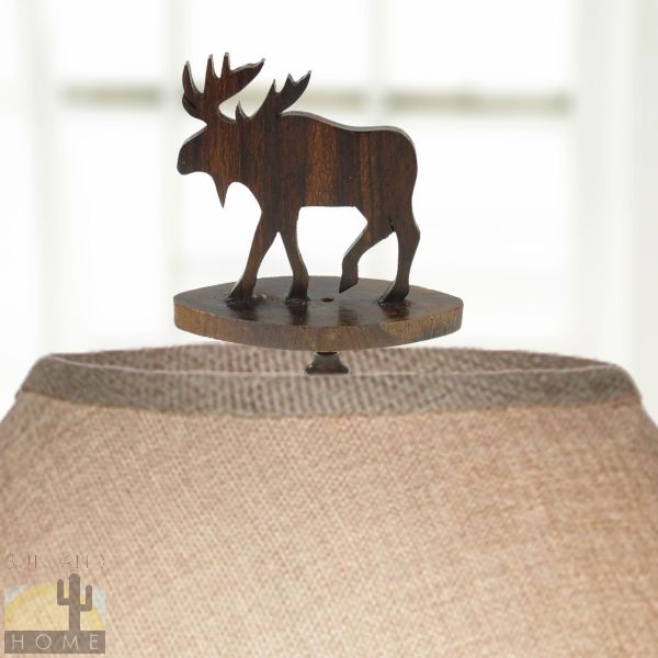 172042 - Moose Silhouette Ironwood Lamp Finial