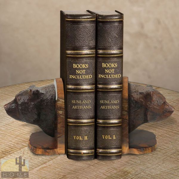 172062 - Bear Head Small Ironwood Set of Two Bookends