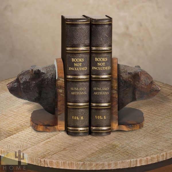 172076 - Bear Head Large Ironwood Set of Two Bookends