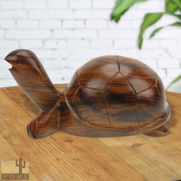 172168 - 8in Long Turtle Ironwood Carving