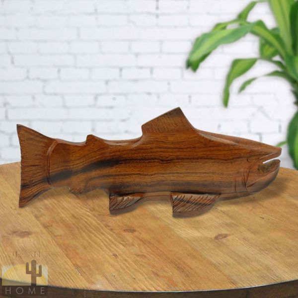 172208 - 12in Long Trout Ironwood Carving
