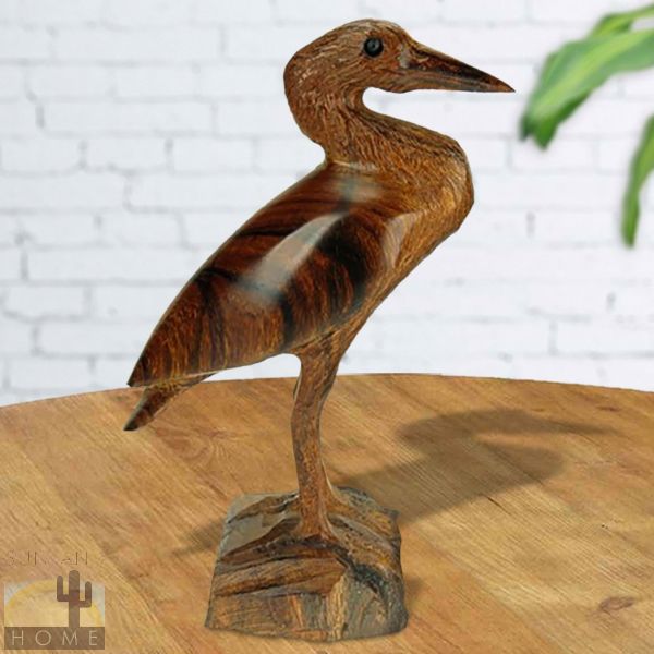 172238 - 7in Tall Blue Heron Ironwood Carving