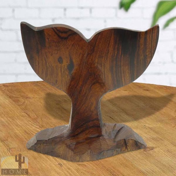 172244 - 5in Tall Whale Tail Ironwood Carving