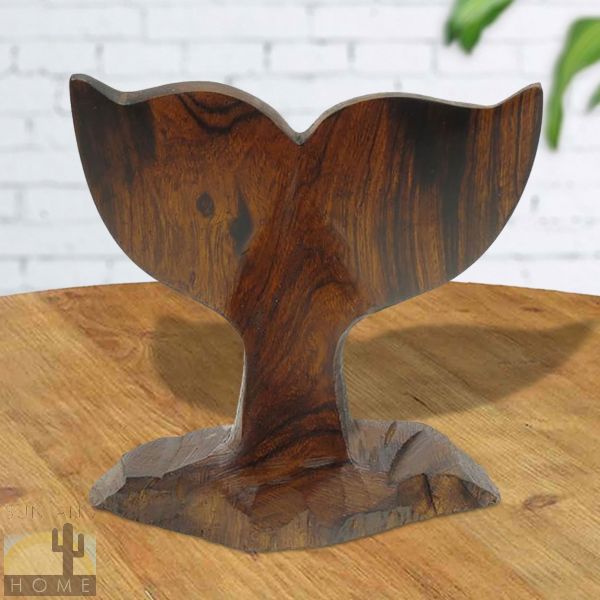 172245 - 6-7in Tall Whale Tail Ironwood Carving