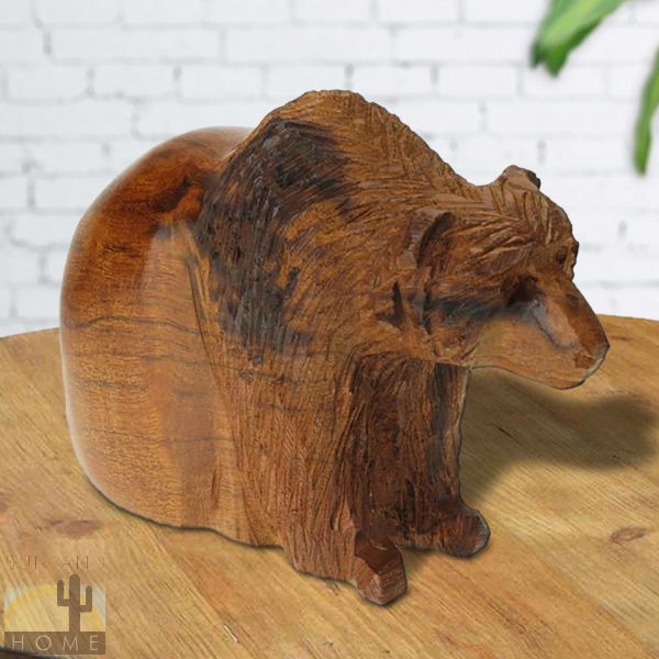 172351 - 3-inch Smooth Sitting Bear Genuine Sonoran Desert Ironwood Carving - 1959