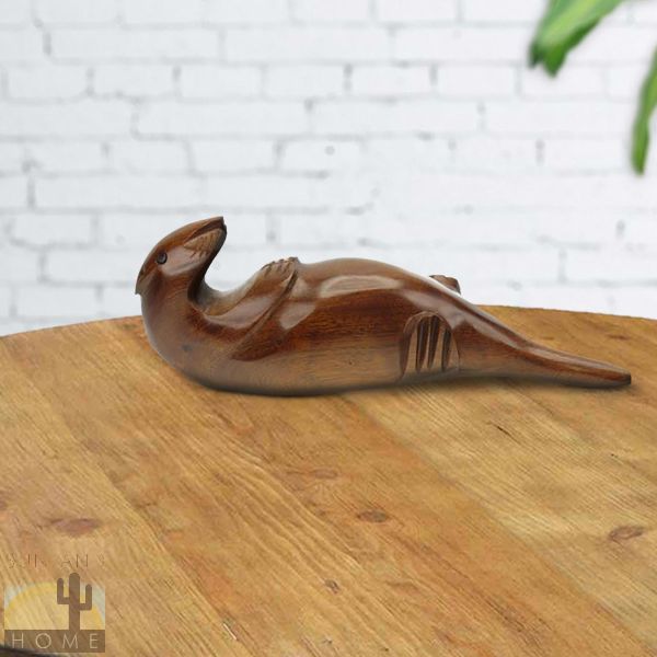 172723 - 6.5-inch Sea Otter Genuine Sonoran Desert Ironwood Carving - 2462