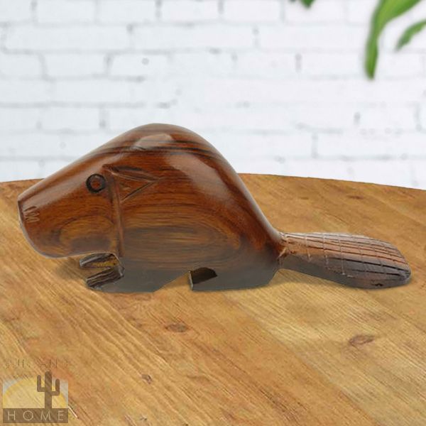 173015 - 3in Long Beaver Ironwood Carving - Wildlife Decor - 3995