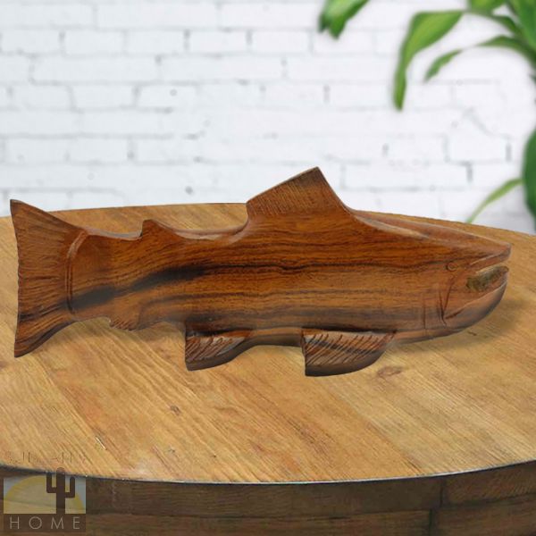 173016 - 7in Long Trout Ironwood Carving - Lodge Decor - 3242
