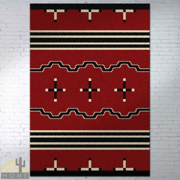 5ft x 8ft (64in x 92in) Big Chief Red Area Rug number 202033