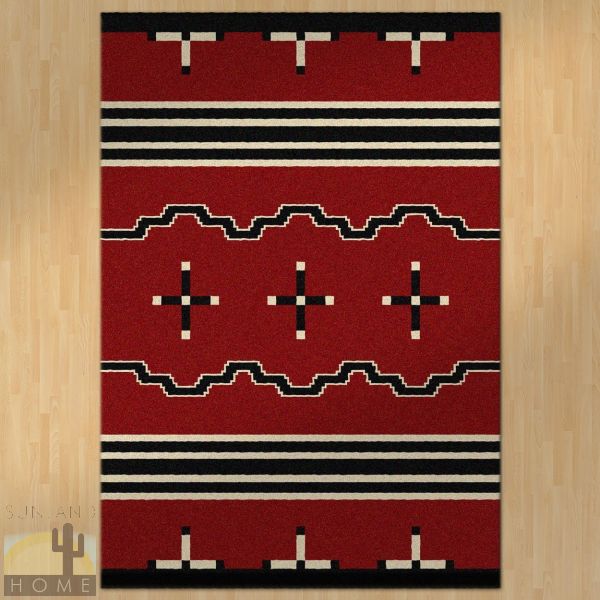 8ft x 11ft (92in x 129in) Big Chief Red Area Rug number 202034