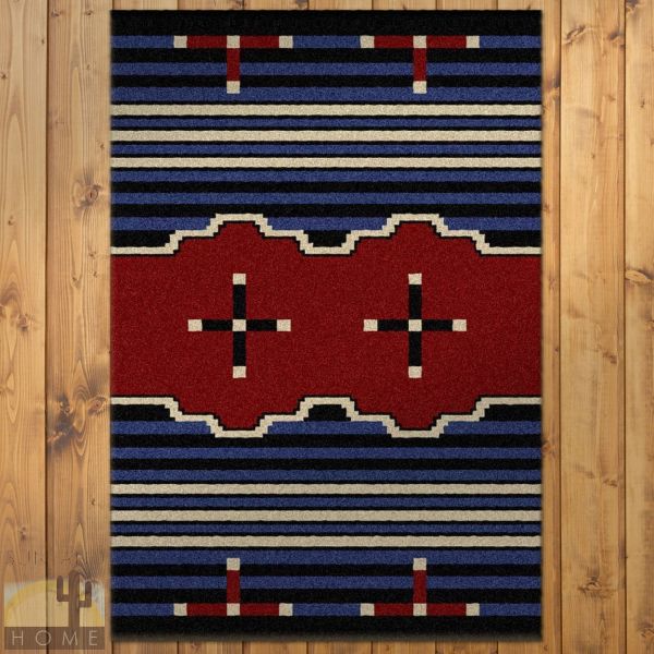 3ft x 4ft (32in x 47in) Big Chief 2 Blue Area Rug number 202041