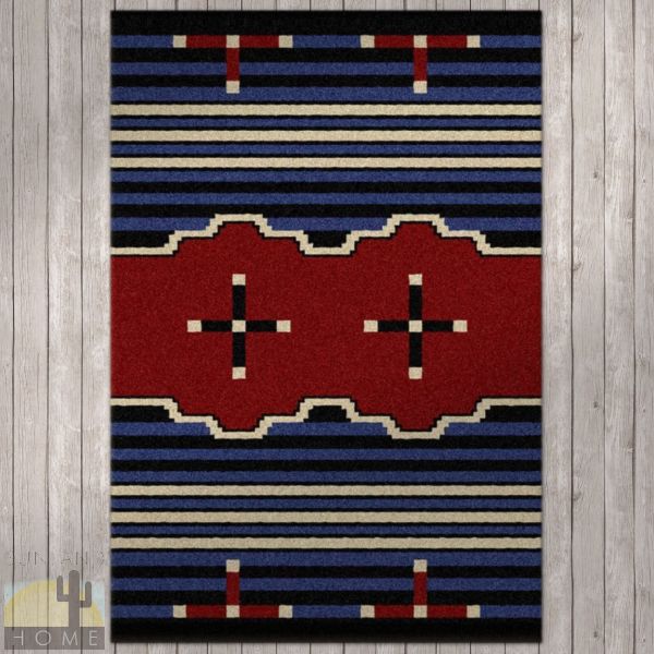4ft x 5ft (46in x 64in) Big Chief 2 Blue Area Rug number 202042