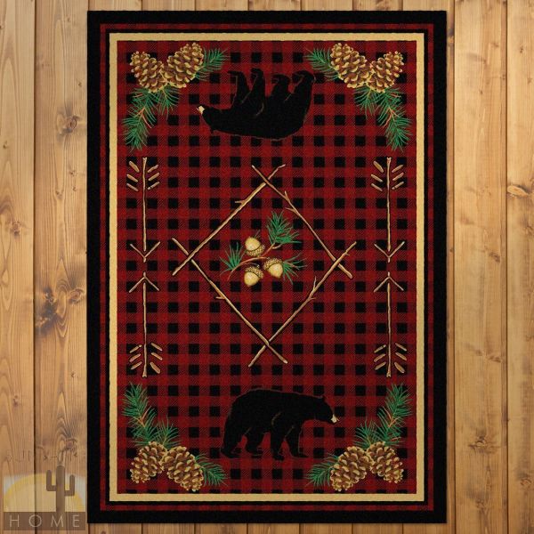 3ft x 4ft (32in x 47in) Deep Woods Red Area Rug number 202091