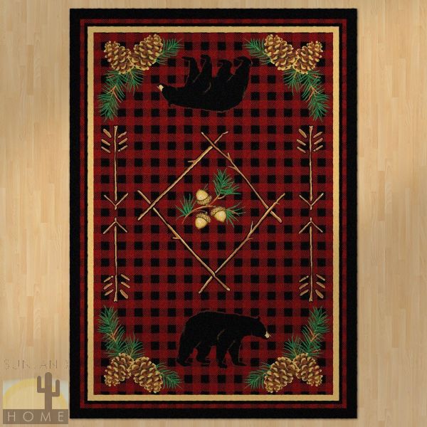 8ft x 11ft (92in x 129in) Deep Woods Red Area Rug number 202094