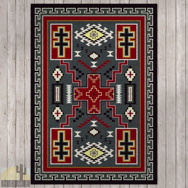 4ft x 5ft (46in x 64in) Double Cross Gray Area Rug number 202112