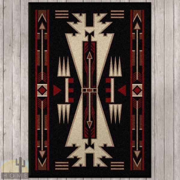 4ft x 5ft (46in x 64in) Horse Thieves Black Area Rug number 202182