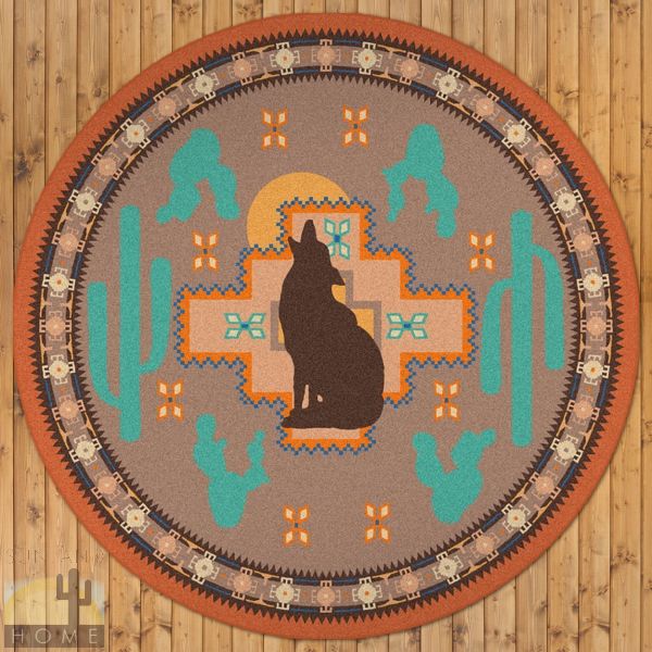 8ft Diameter (92in) Howl At The Moon Desert Round Area Rug number 202206