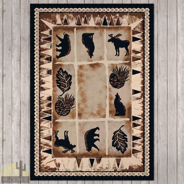 4ft x 5ft (46in x 64in) Northern Wildlife Brown Area Rug number 202222