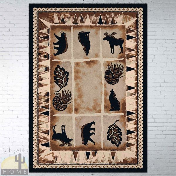 5ft x 8ft (64in x 92in) Northern Wildlife Brown Area Rug number 202223