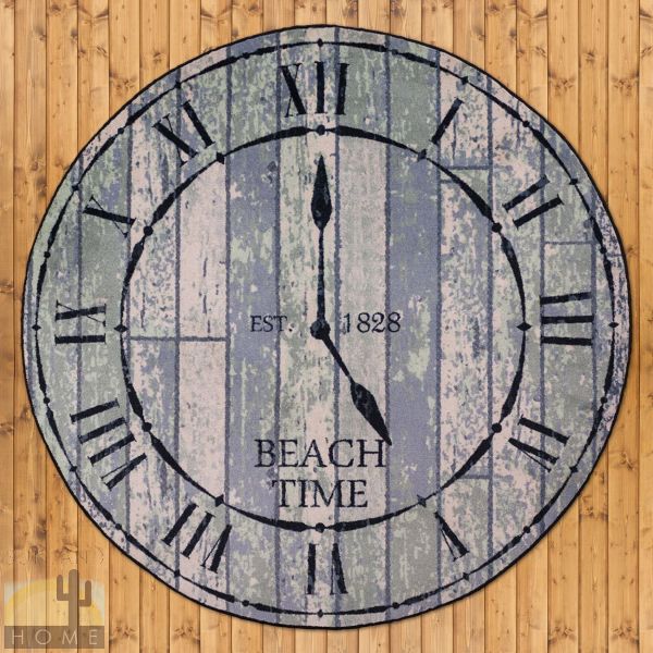 8ft Diameter (93in) Beach Time Distressed Round Area Rug number 202235