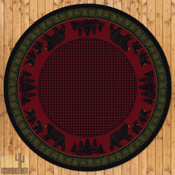 8ft Diameter (92in) Bear Family Round Area Rug number 202406