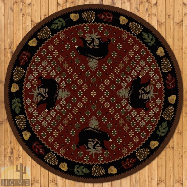 8ft Diameter (92in) Patchwork Bear Round Area Rug number 202556