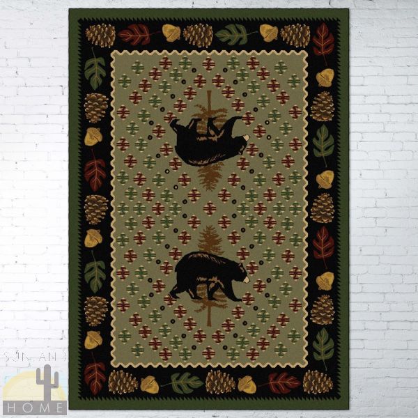 5ft x 8ft (64in x 92in) Patchwork Bear Area Rug number 202563