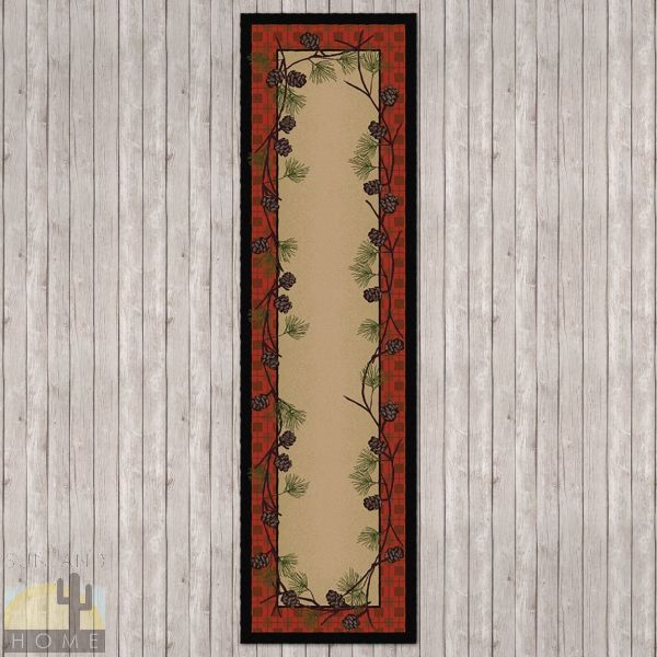 2ft x 8ft (25in x 92in) Delicate Pines Hall Runner number 202815