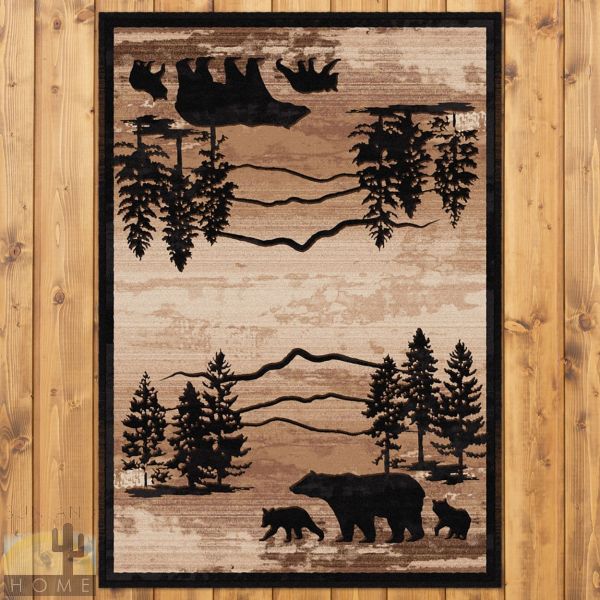 3ft x 4ft (32in x 47in) Mountain Shadow Bear Area Rug number 202841