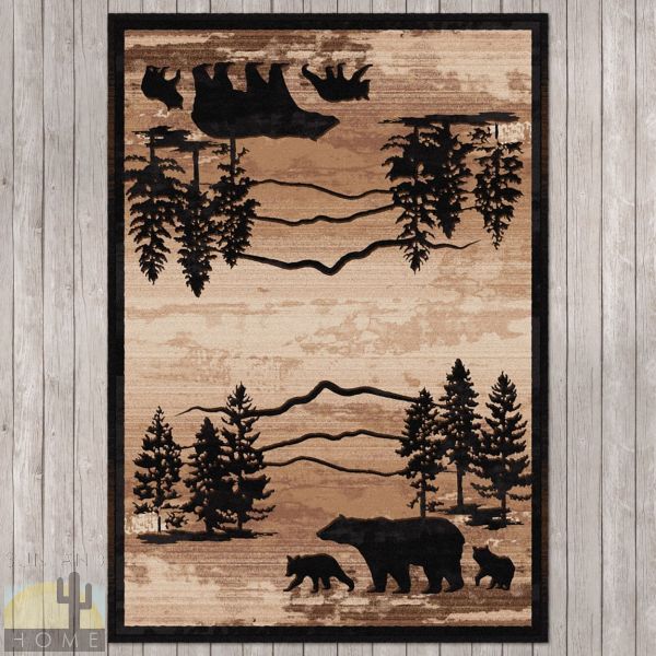 4ft x 5ft (46in x 64in) Mountain Shadow Bear Area Rug number 202842