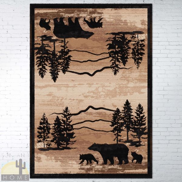 5ft x 8ft (64in x 92in) Mountain Shadow Bear Area Rug number 202843