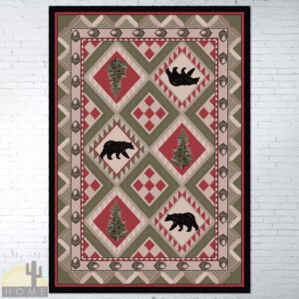 5ft x 8ft (64in x 92in) Quilted Forest Area Rug number 202853
