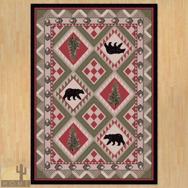 8ft x 11ft (92in x 129in) Quilted Forest Area Rug number 202854