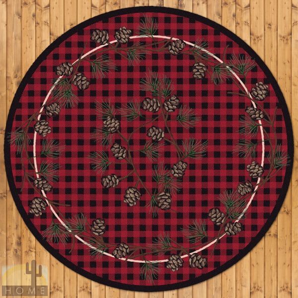 8ft Diameter (92in) Wooded Pines Round Area Rug number 202886