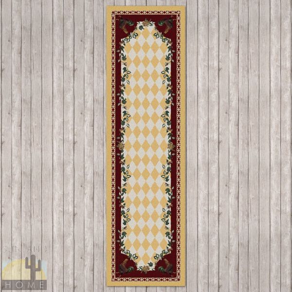 2ft x 8ft (25in x 92in) High Country Rooster Hall Runner number 203105