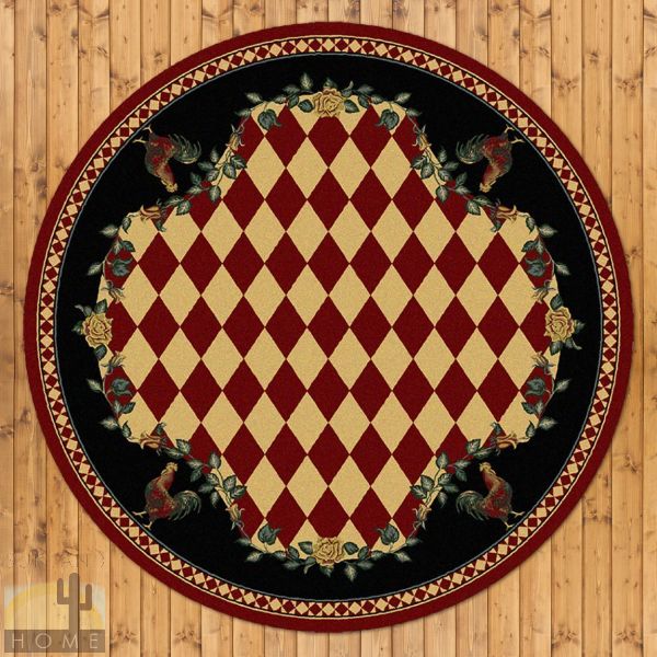 8ft Diameter (92in) High Country Rooster Round Area Rug number 203116