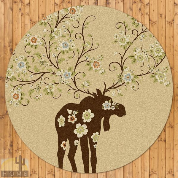 8ft Diameter (92in) Moose Blossom Round Area Rug number 203186